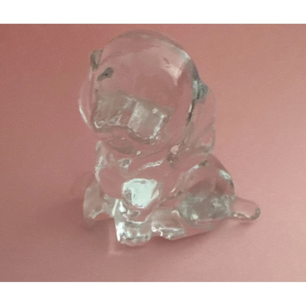 Vintage Art Glass COCKER SPANIEL Dog Figurine Paperweight  Lead Crystal 2"